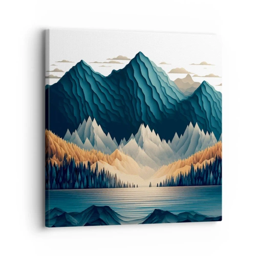 Schilderen op canvas - Perfect berglandschap - 30x30 cm