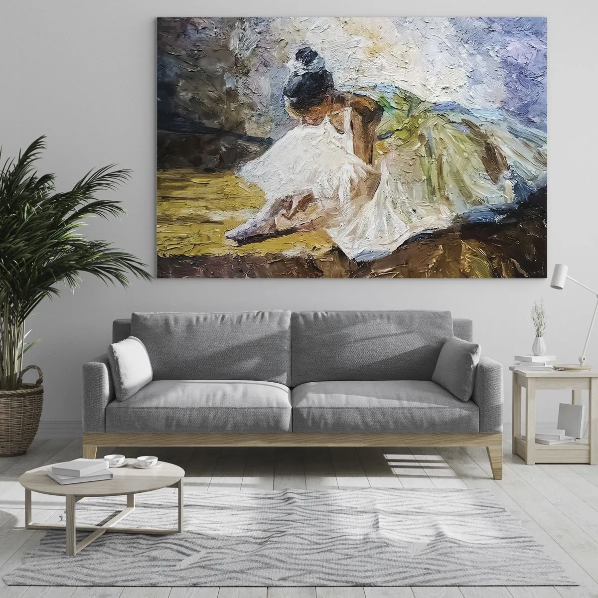 Schilderen op glas - Naar een schilderij van Degas - 120x80 cm