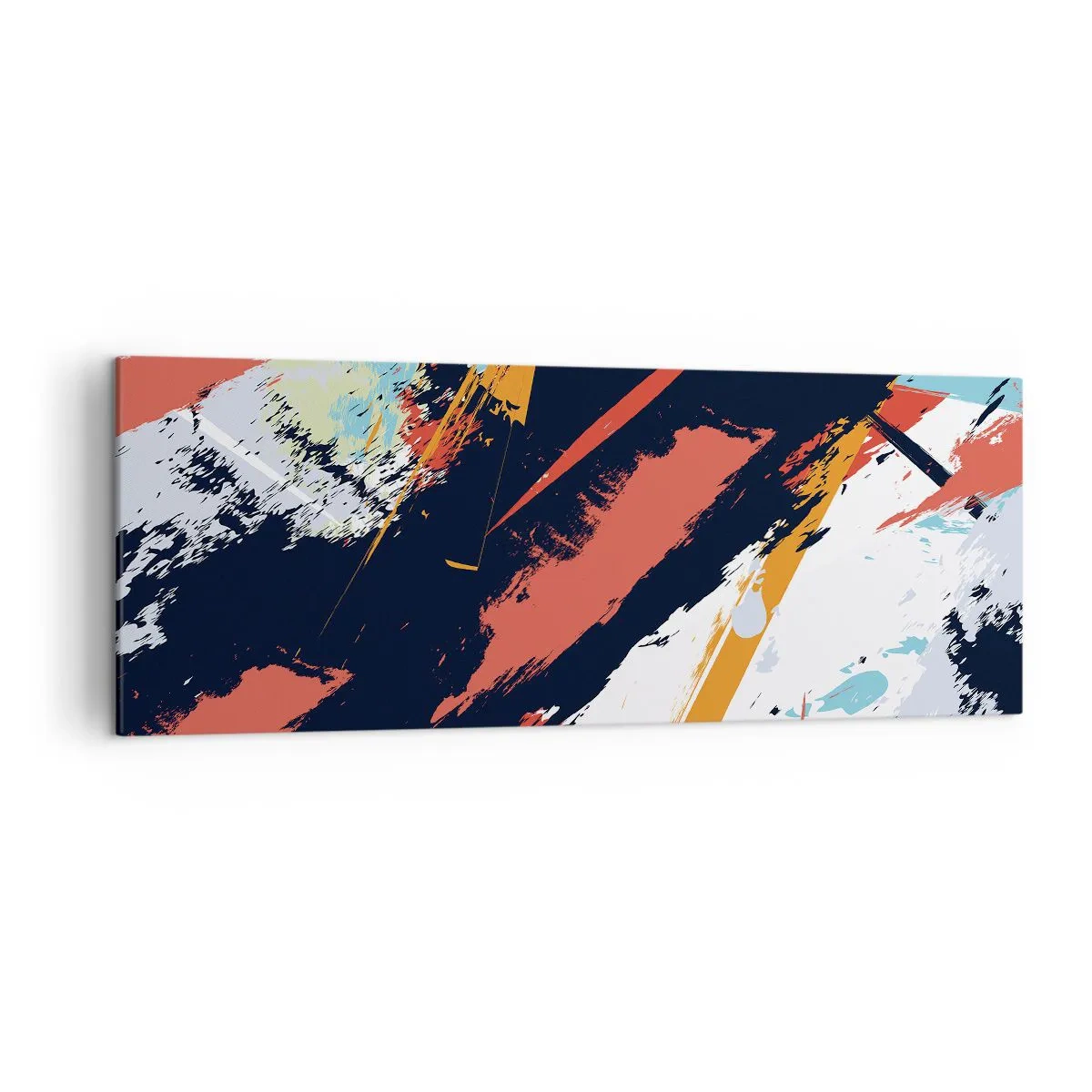 Schilderen op canvas - Dynamische compositie - 140x50 cm