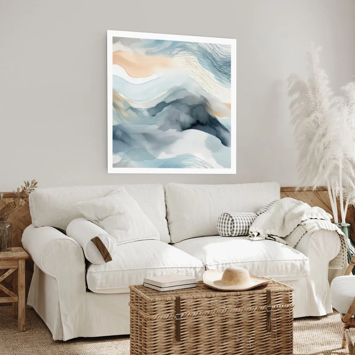 Poster - Besneeuwde en mistige abstractie - 40x40 cm