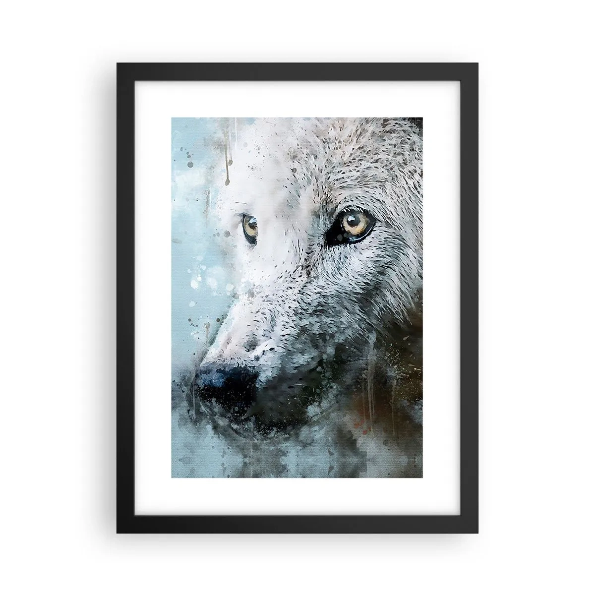 Poster in een zwarte lijst - Ontmoet de wolvenziel - 30x40 cm