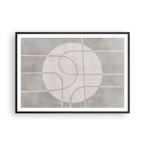 Poster in een zwarte lijst - Rond en rechtdoor - 100x70 cm