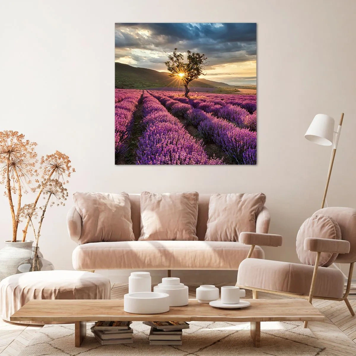Schilderen op canvas - Lila gekleurd aroma - 40x40 cm