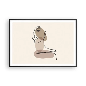 Poster in een zwarte lijst - Luisteren naar zichzelf - 100x70 cm