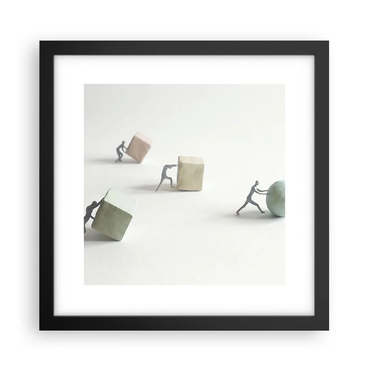 Poster in een zwarte lijst - Puur leven - 30x30 cm