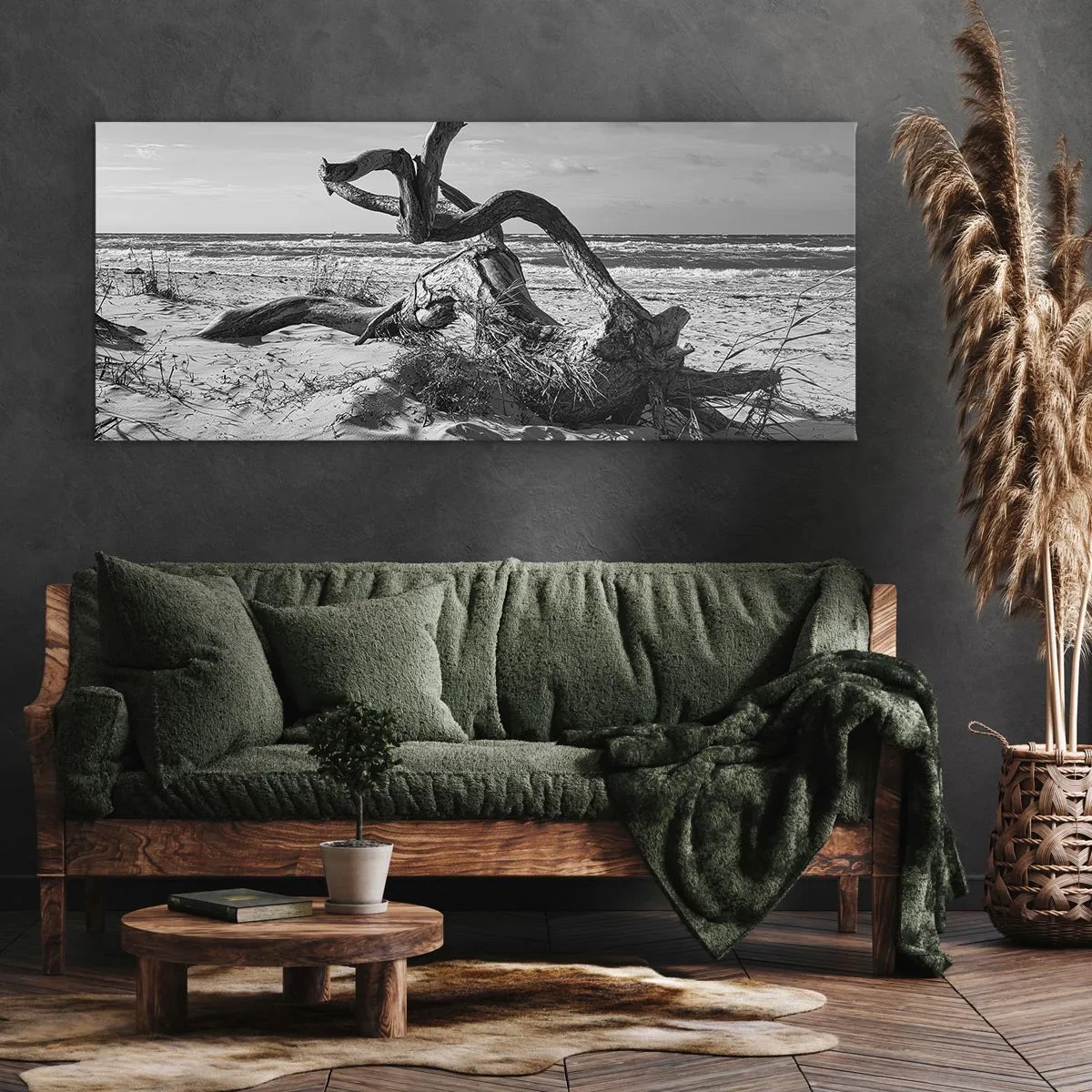 Schilderen op canvas - Zee sculptuur - 140x50 cm