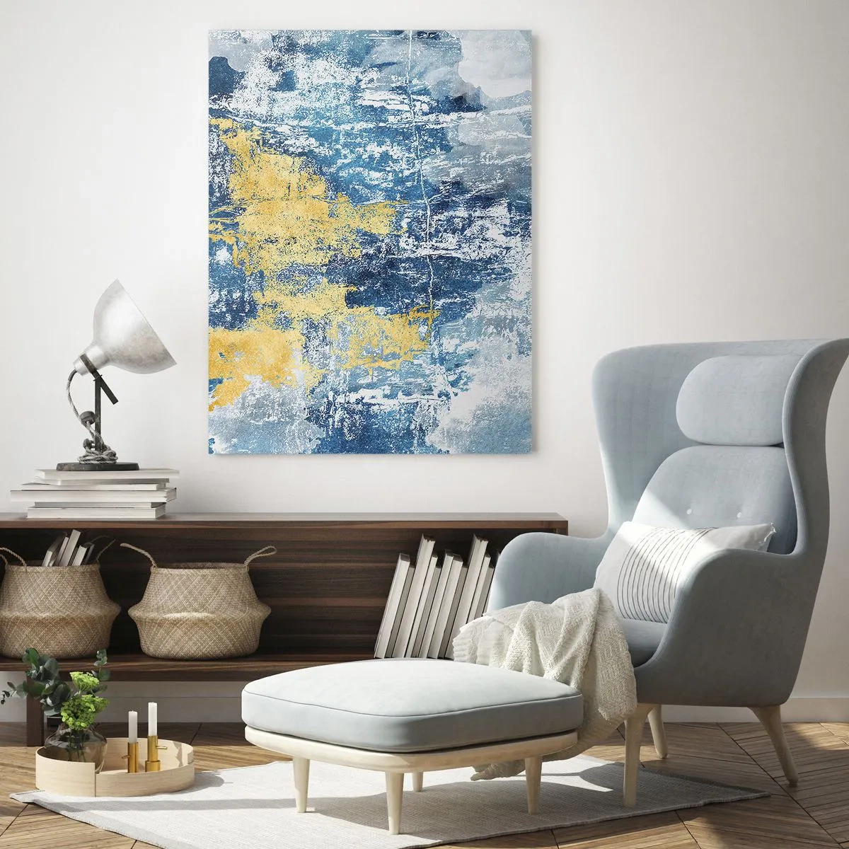 Schilderen op glas - Abstractie vol met weer - 70x100 cm
