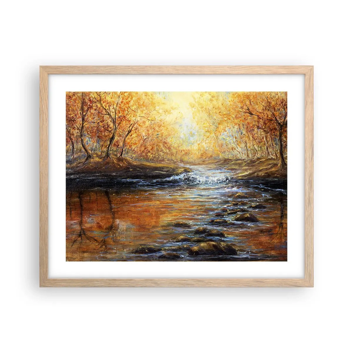 Een poster in een licht eiken lijst - De gouden stroom - 50x40 cm