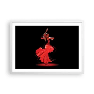 Poster in een witte lijst - De vurige geest van flamenco - 70x50 cm