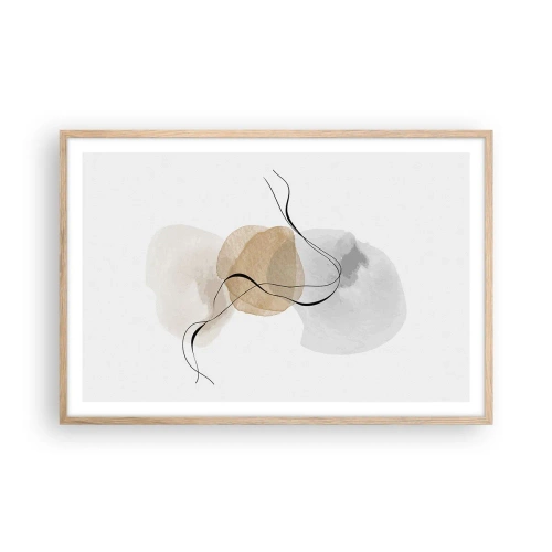 Een poster in een licht eiken lijst - Lucht kralen - 91x61 cm