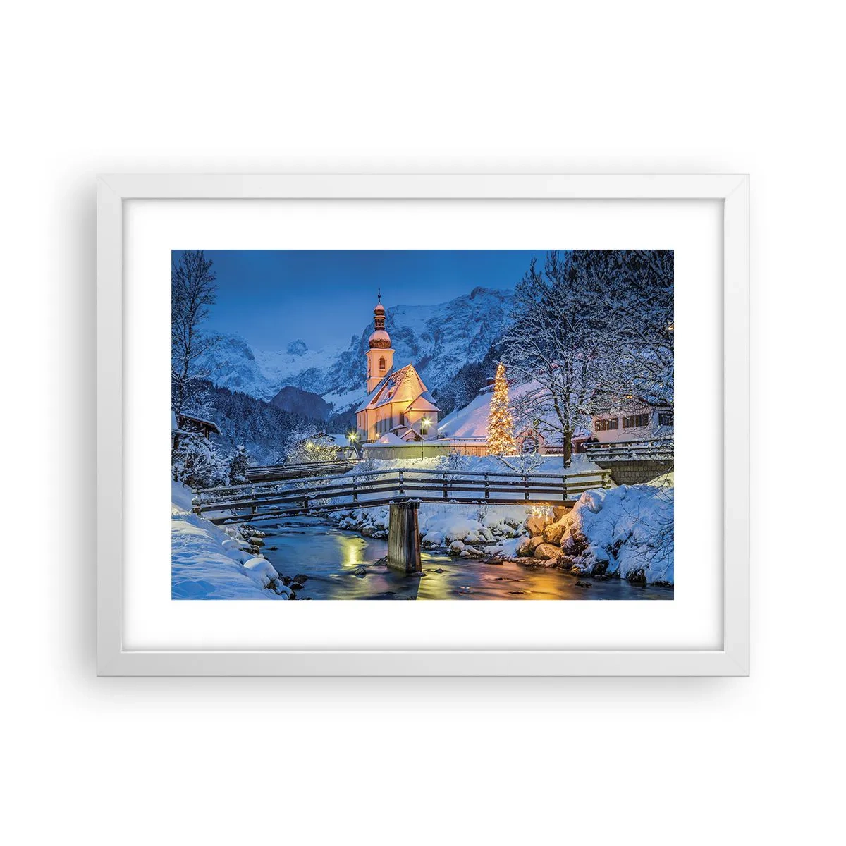 Poster in een witte lijst - Kerstgeest - 40x30 cm