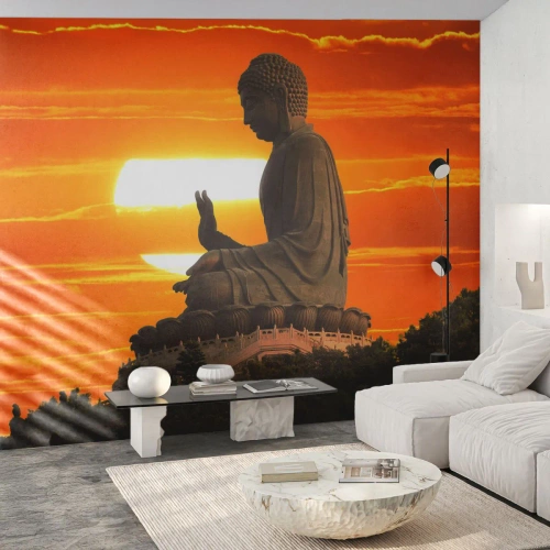 Zelfklevend Fotobehang Deluxe Sticker - Geen angst voor de wereld - Azië, Boeddha, Cultuur - 100x70 cm