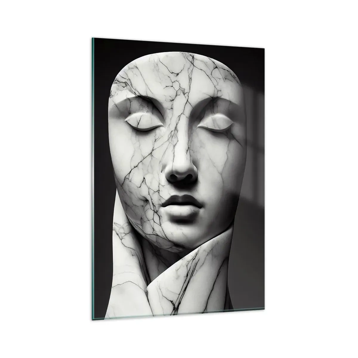 Schilderen op glas - Marmeren vormen - 80x120 cm