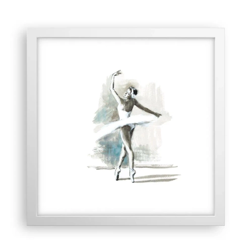 Poster in een witte lijst - Betoverd in een zwaan - 30x30 cm