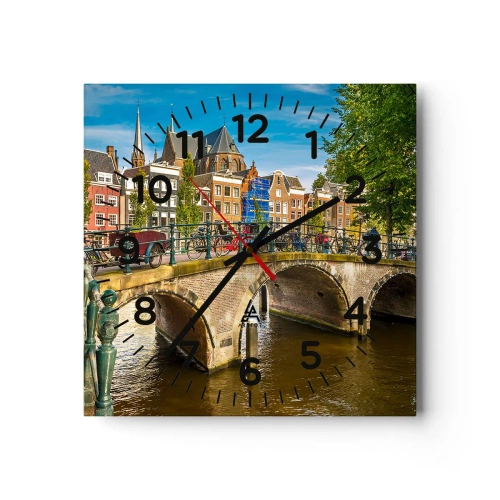 Wandklok - Klok - Lente aan de gracht - 40x40 cm