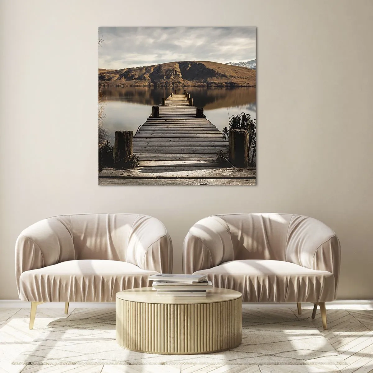 Schilderen op glas - Landschap in stilte - 50x50 cm