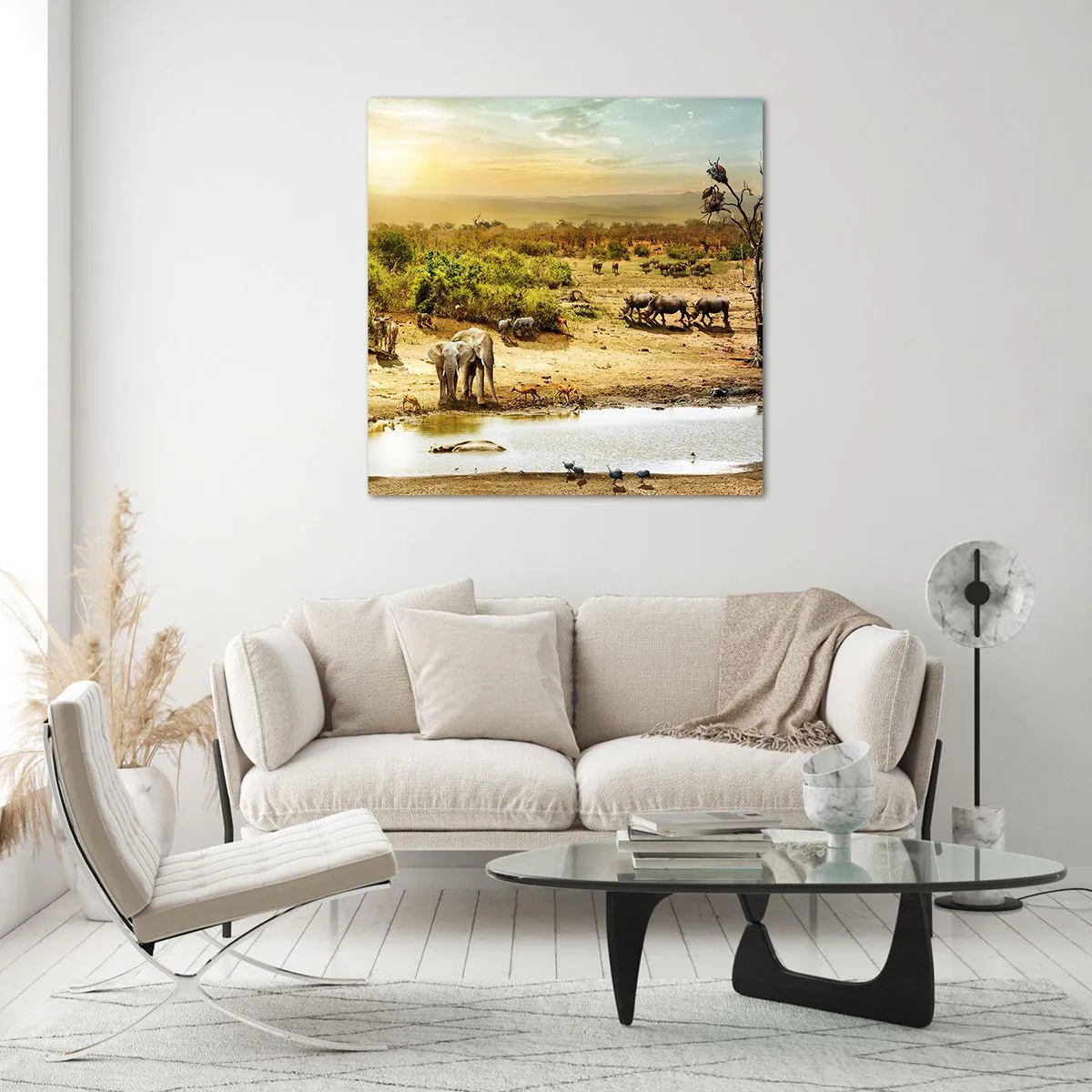 Schilderen op glas - "Er stroomde een rivier uit Eden …" - 70x70 cm