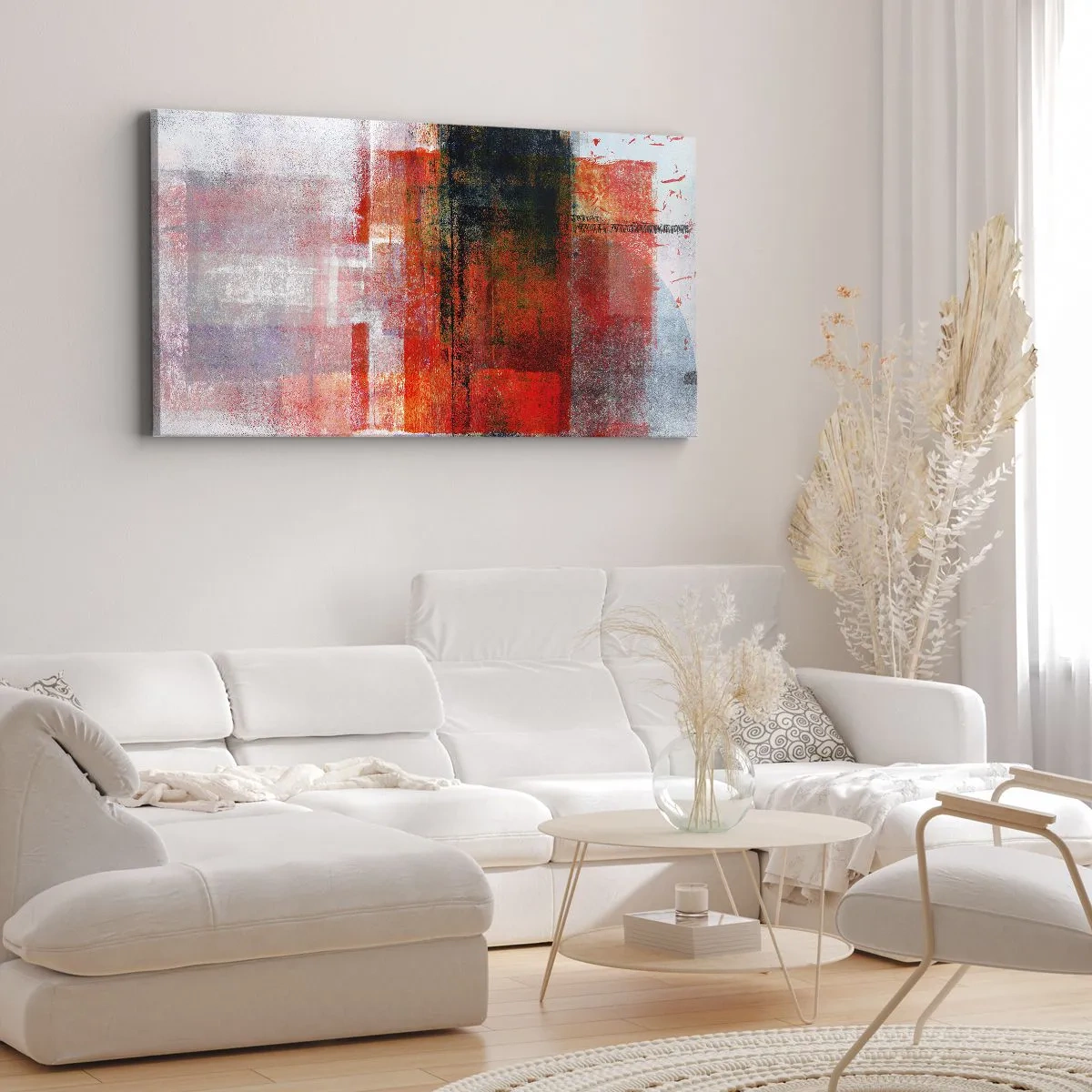Schilderen op canvas - Een gloeiende compositie - 100x40 cm