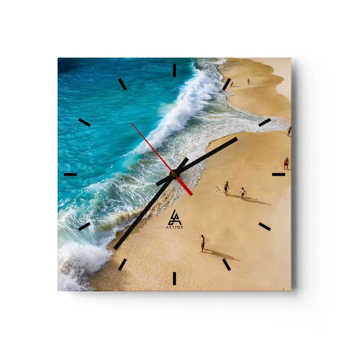 Wandklok - Klok - En dan de zon, het strand… - 40x40 cm
