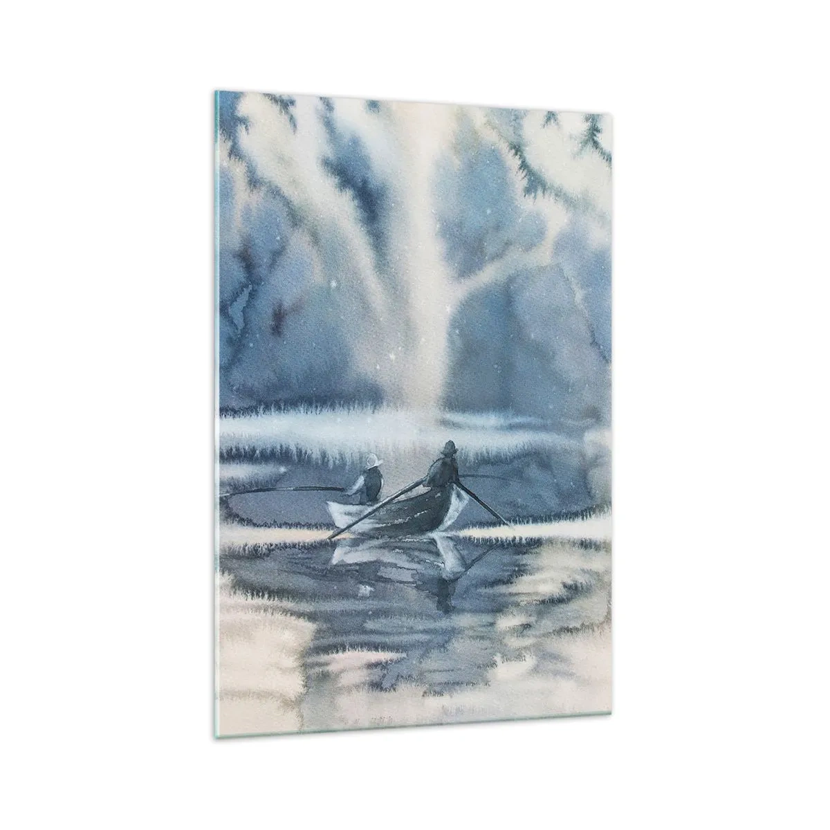 Schilderen op glas - Vissers in hun paradijs - 70x100 cm