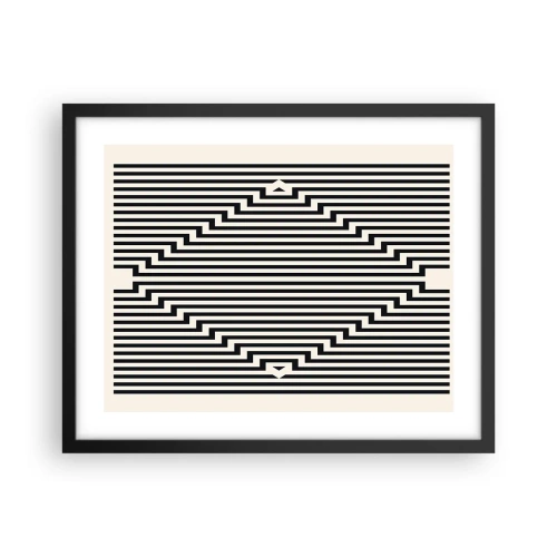 Poster in een zwarte lijst - Geometrische illusie - 50x40 cm