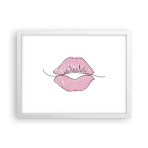 Poster in een witte lijst - Klaar om te kussen? - 40x30 cm