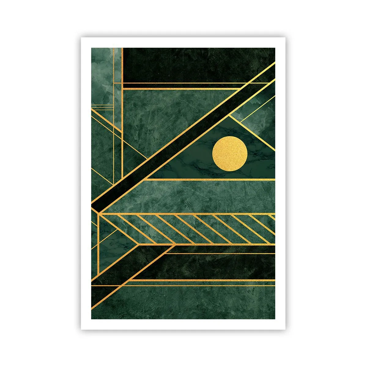 Poster - Dynamiek van goud en azuur - 70x100 cm