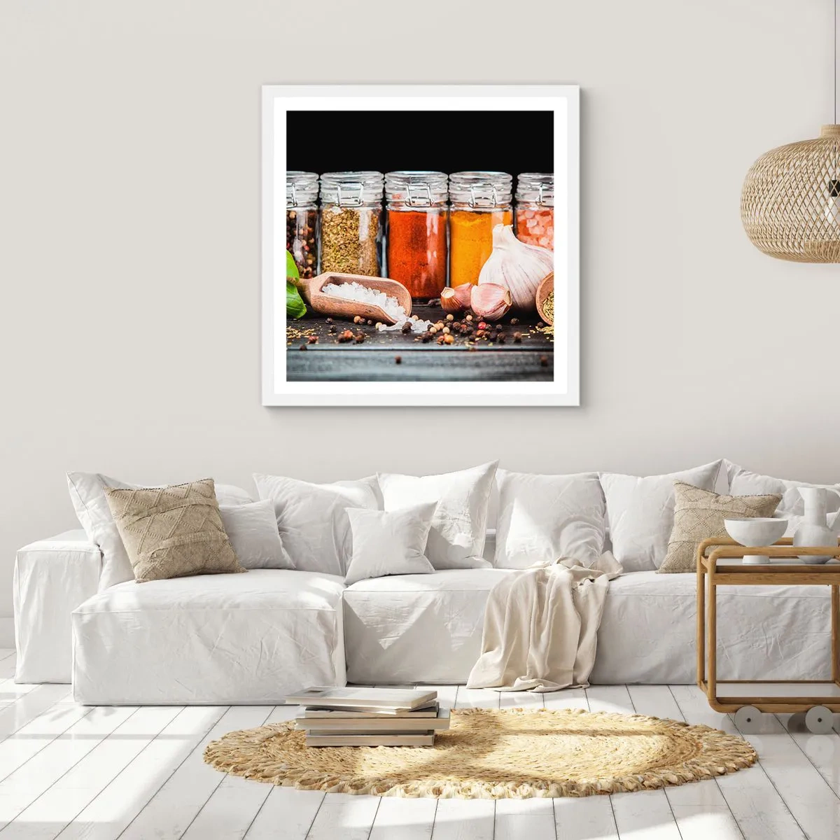 Poster in een witte lijst - Zodat het leven smaak heeft - 30x30 cm