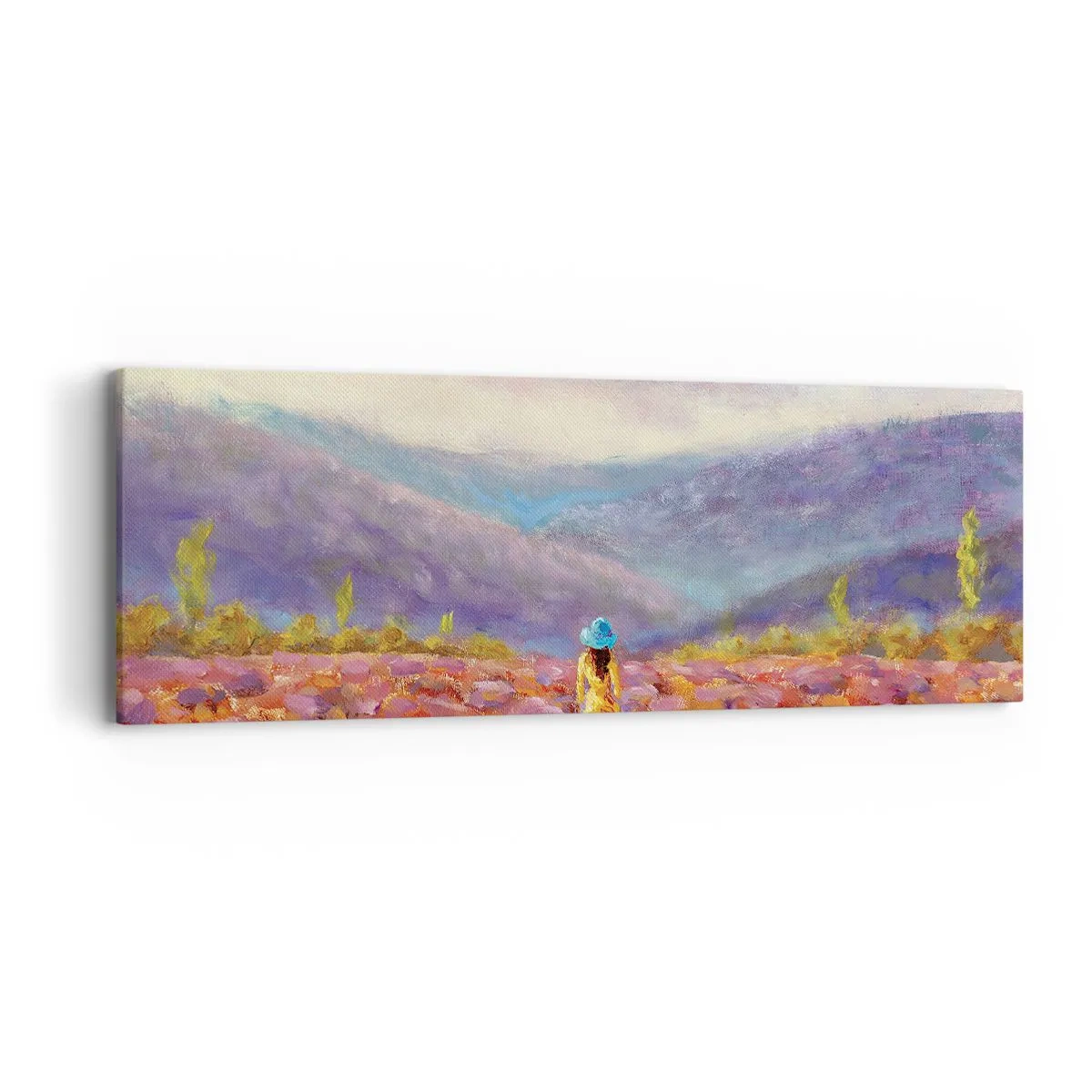 Schilderen op canvas - In een lavendelwereld - 90x30 cm