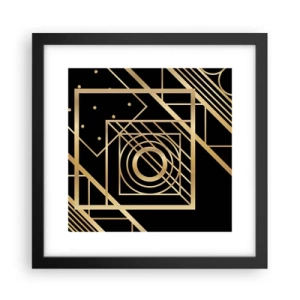Poster in een zwarte lijst - Gouden geometrie - 30x30 cm