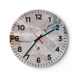 Wandklok - Klok - Blauw kronkelt onder het wit - 30x30 cm