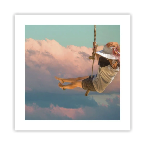 Poster - Plezier in de wolken - 40x40 cm