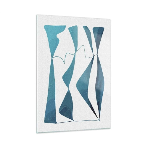 Schilderen op glas - Abstractie: turquoise verbinding - 50x70 cm