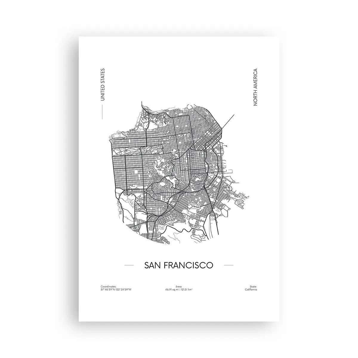 Poster - Anatomie van San Francisco - 70x100 cm