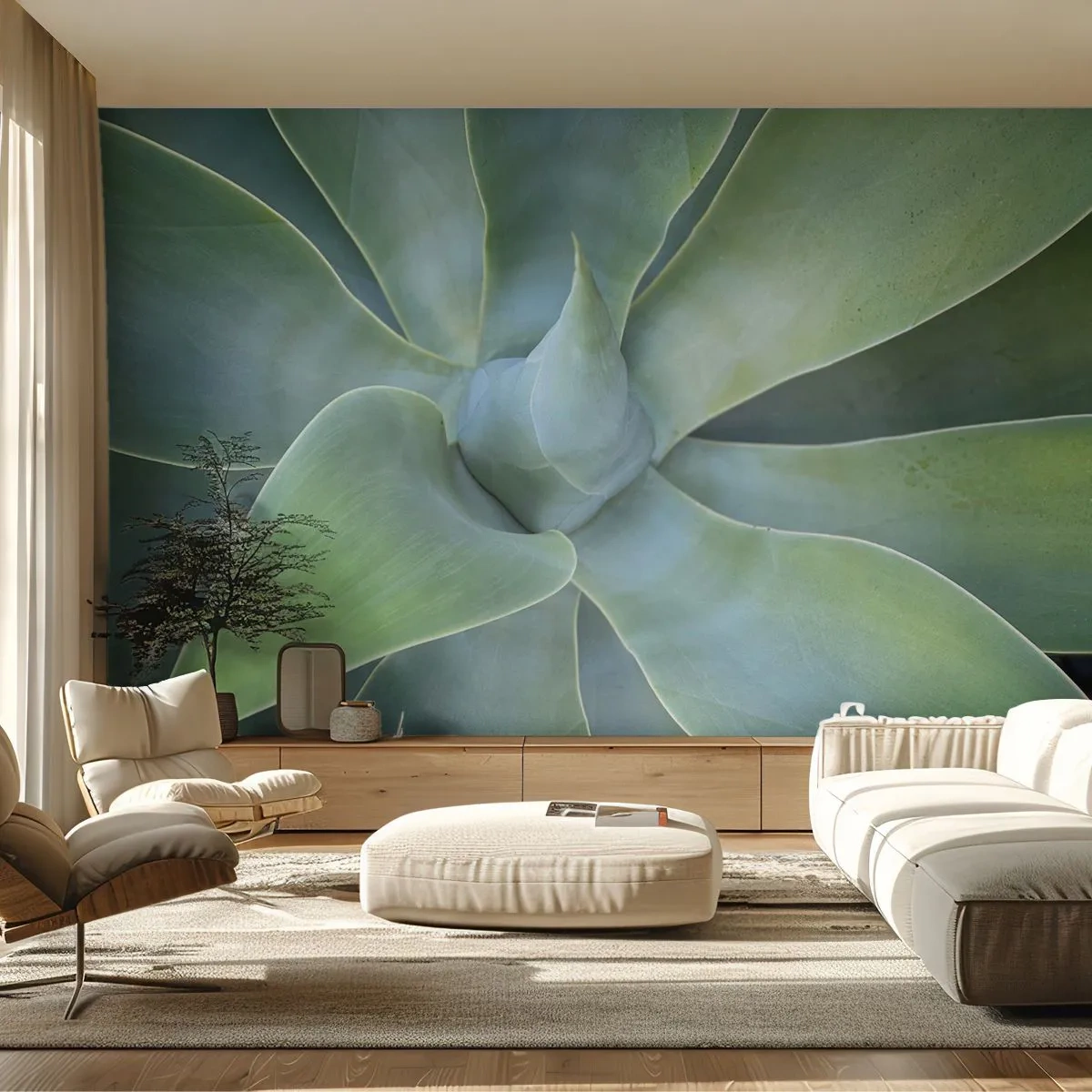 Fotobehang Standard Eco - De geboorte van groen - Sappig, Agave, Plantkunde - 500x350 cm