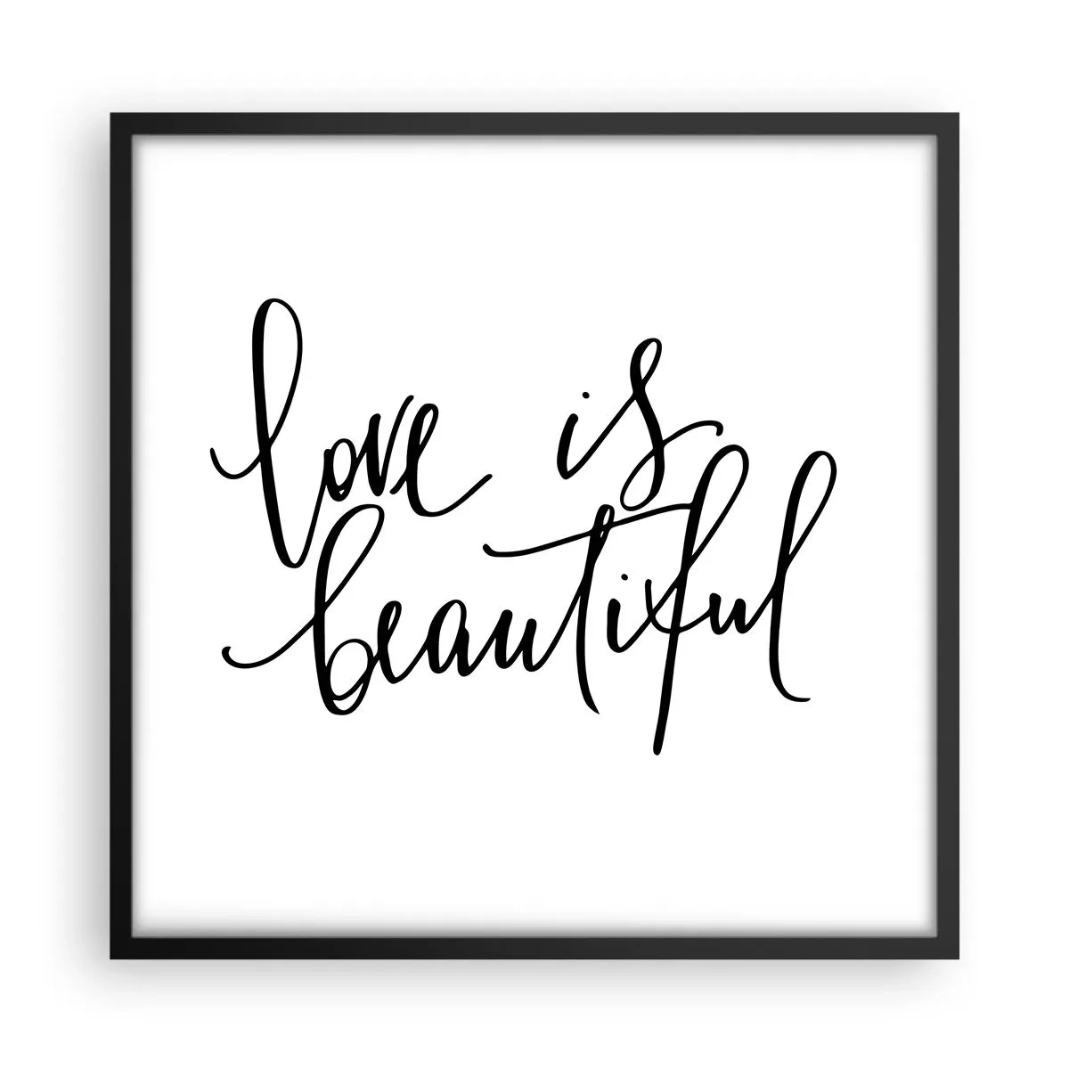 Poster in een zwarte lijst - Lees en herhaal - 50x50 cm