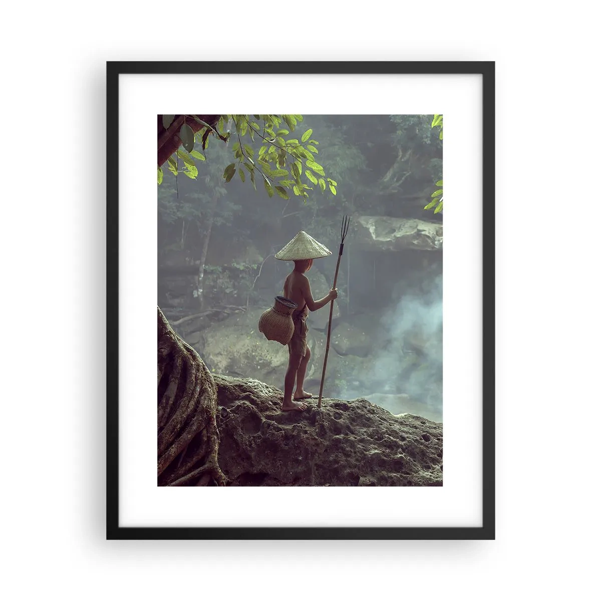 Poster in een zwarte lijst - Bevriend met de natuur - 40x50 cm