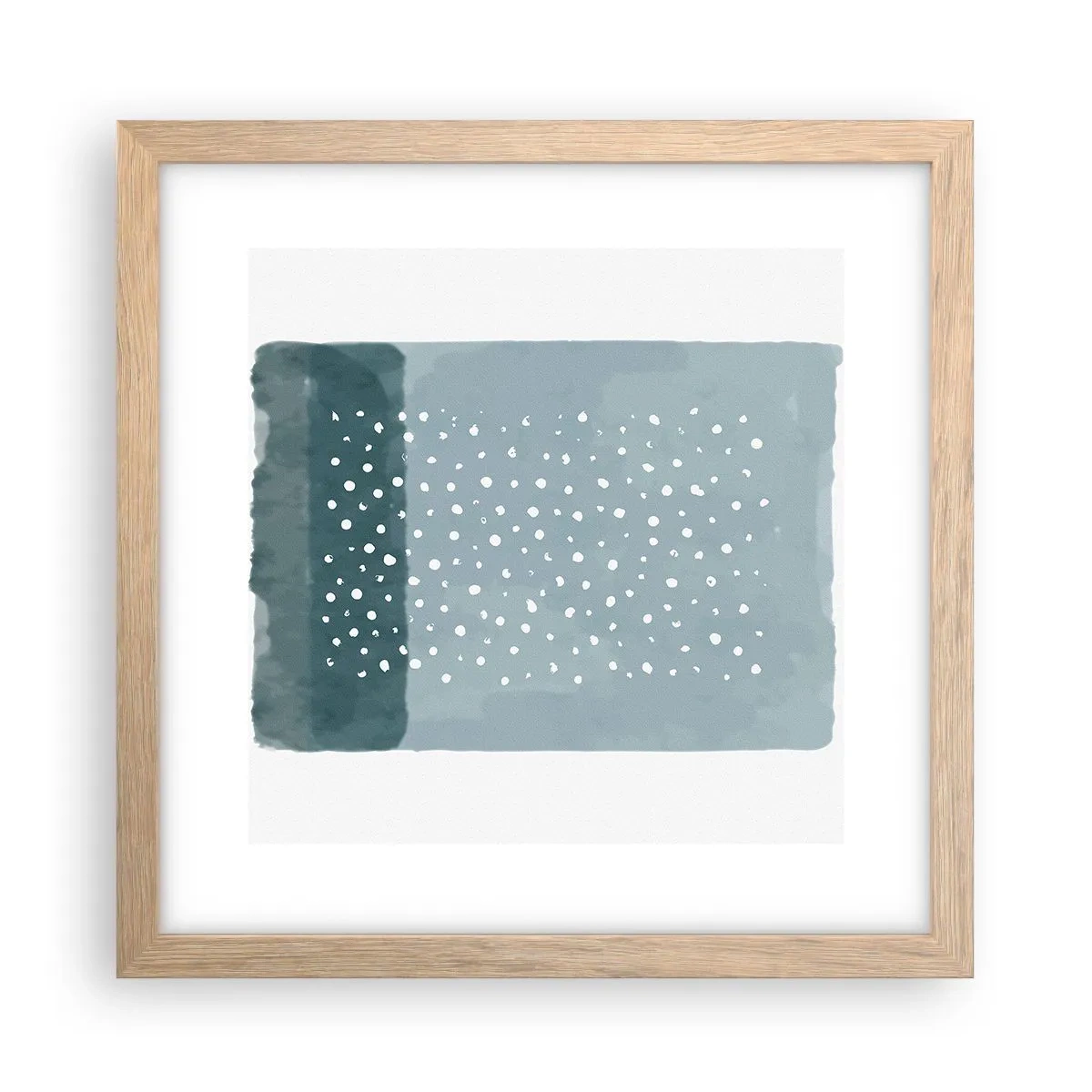 Een poster in een licht eiken lijst - Gegroeid op blauw - 30x30 cm