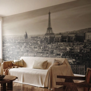 Fotobehang Premium Sand - Over de daken van Parijs - Stad, Parijs, Architectuur - 150x105 cm