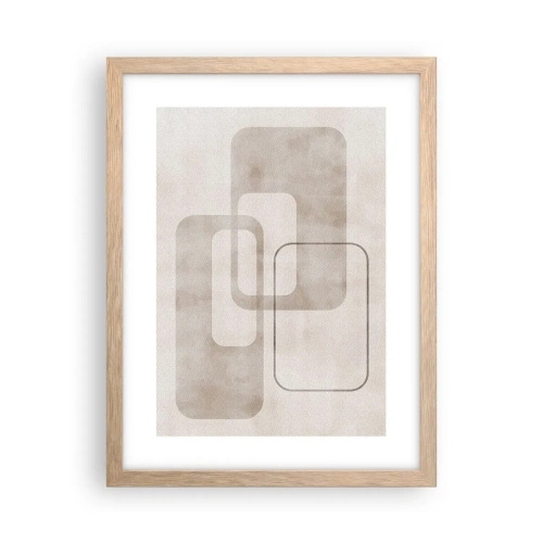 Een poster in een licht eiken lijst - Geometrische voeg - 30x40 cm