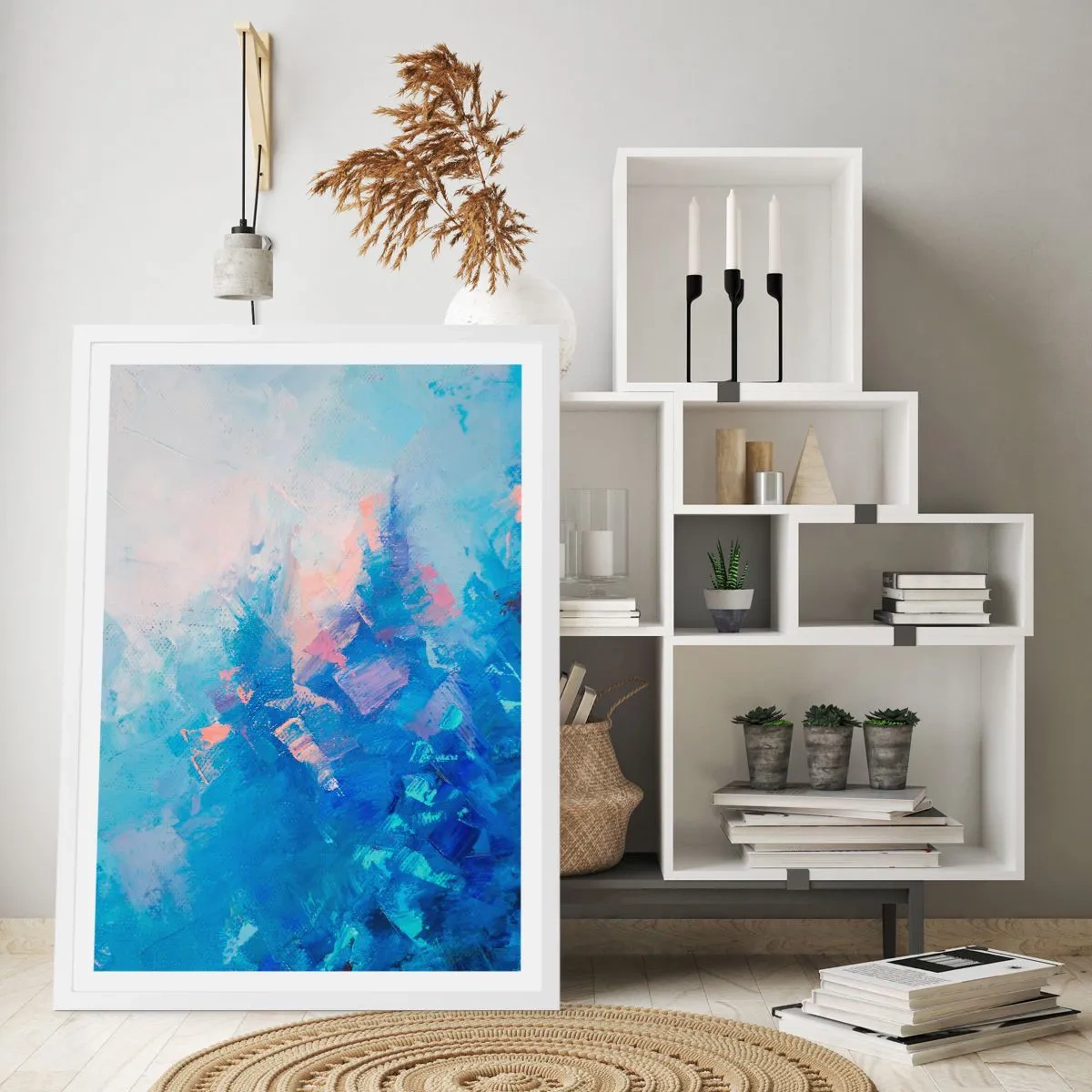 Poster in een witte lijst - Winter abstractie - 50x70 cm