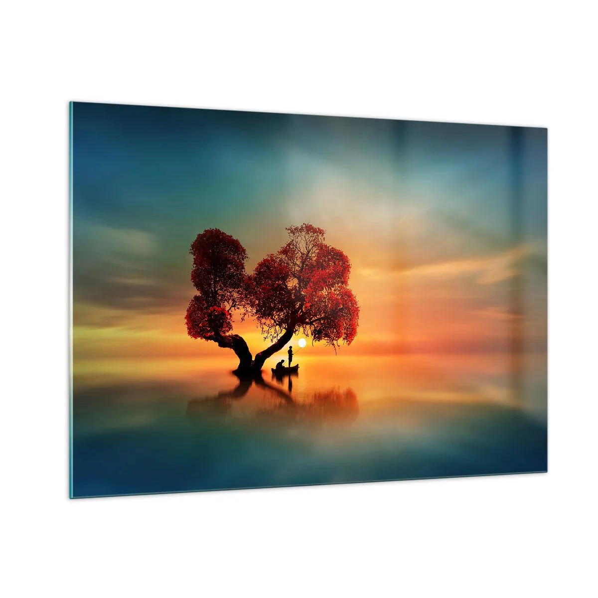 Schilderen op glas - Afstanders en de stilte van de wereldlozen - 100x70 cm