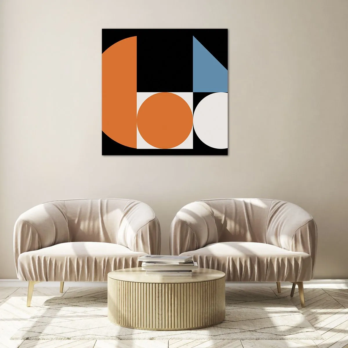 Schilderen op glas - Dacht lay-out - 40x40 cm