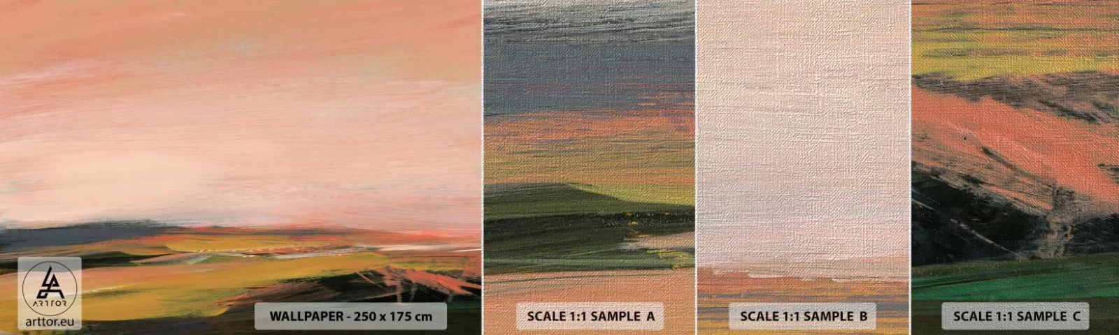 Fotobehang Monster Premium Canvas - In roze tinten - Landschap, Deel, Weergave - 100x30 cm