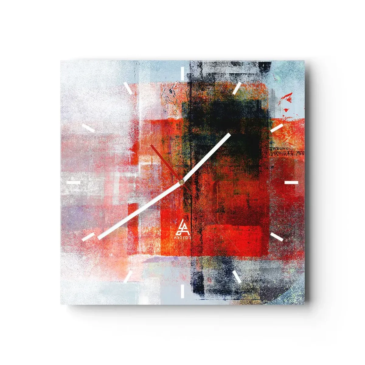 Wandklok - Klok - Een gloeiende compositie - 30x30 cm
