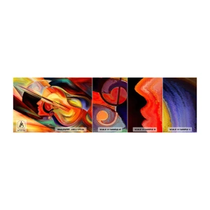 Fotobehang Staaltje Standard Eco - Alles in orde - Abstractie, Het gezicht van de vrouw, Viool - 100x30 cm