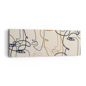 Schilderen op canvas - Het portret is vermenigvuldigd - 90x30 cm