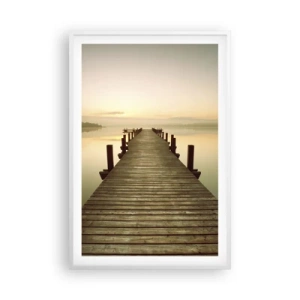 Poster in een witte lijst - Aanbreken van de dag, licht - 61x91 cm