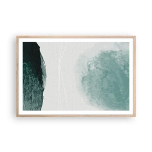 Een poster in een licht eiken lijst - Ontmoeting met de mist - 91x61 cm