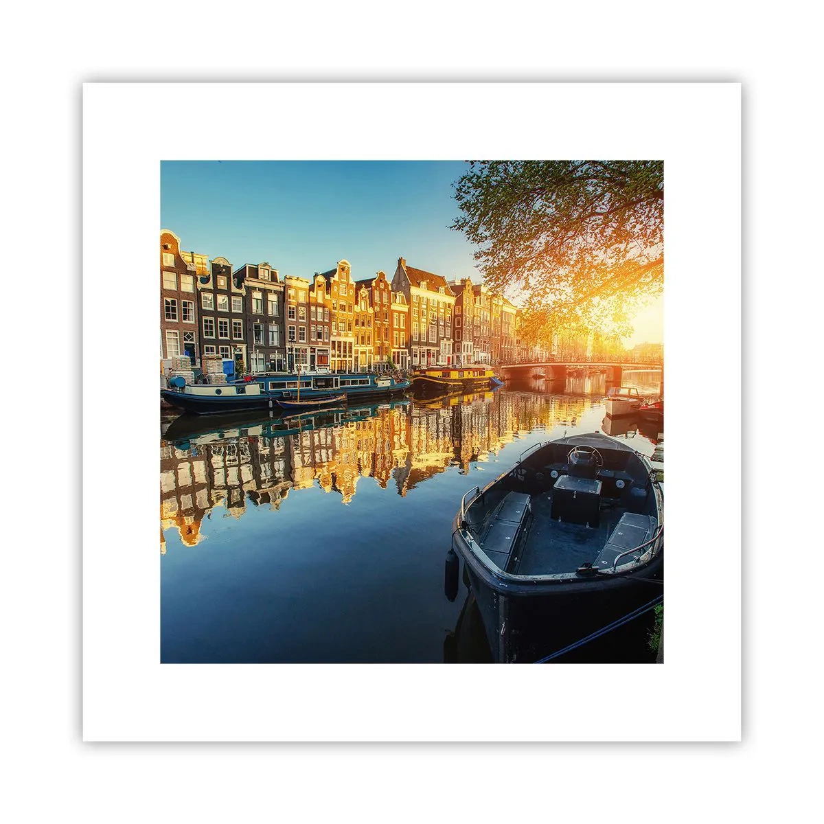 Poster - Ochtend in Amsterdam - 30x30 cm